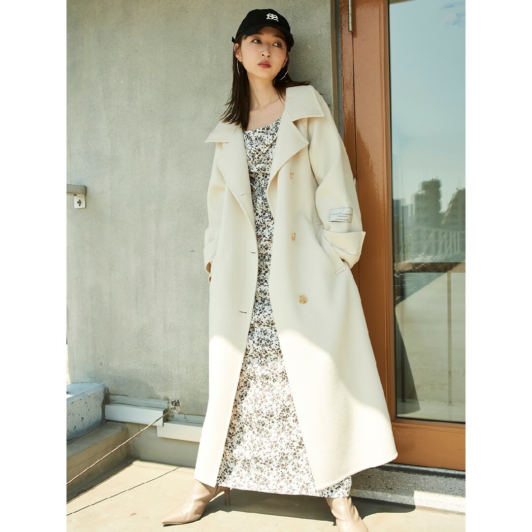 SNIDEL - 新品タグ付 ウロコカシミヤロングコート 白 M SNIDELの通販