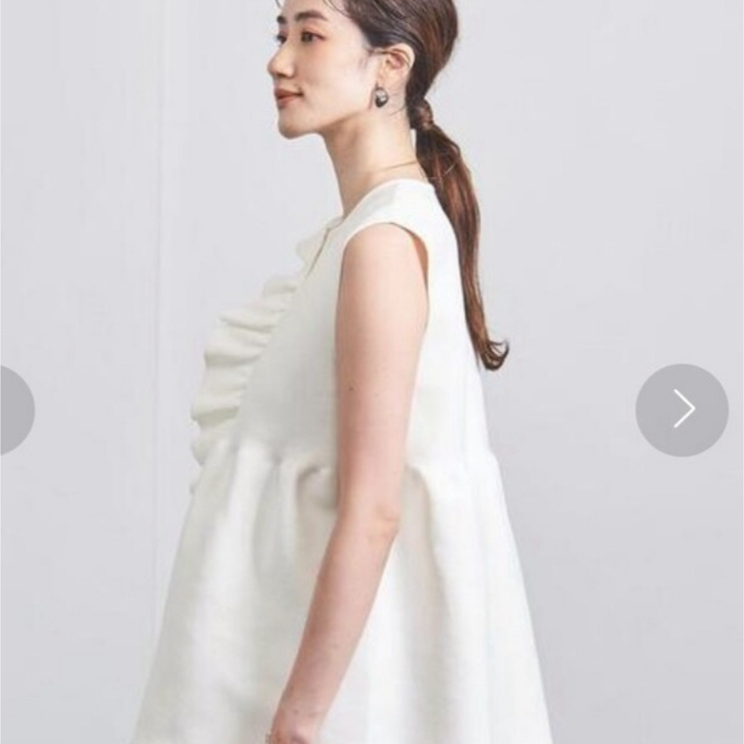 UNITED ARROWS - ユナイテッドアローズ Pフリルニットベスト ホワイト