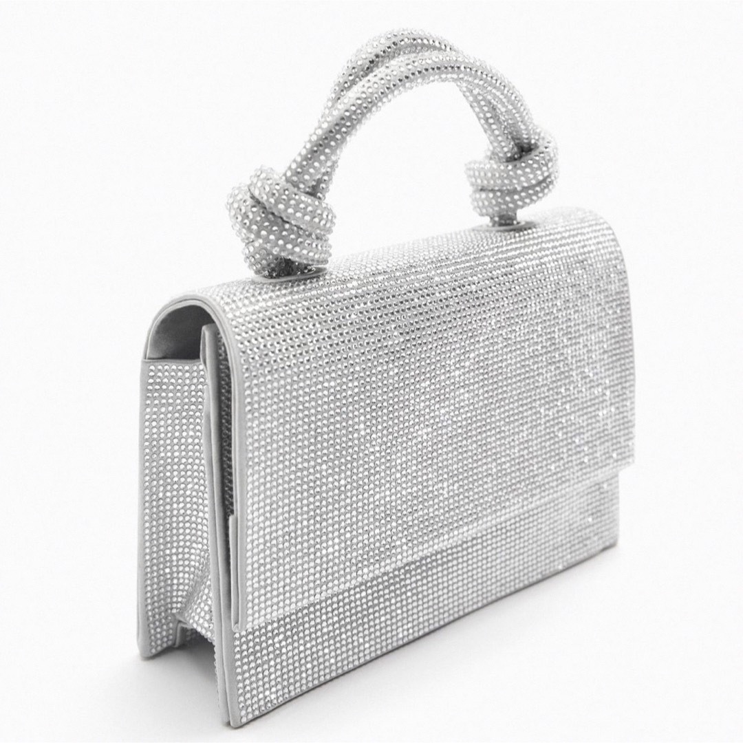 ZARA - ZARA シャイニーミニシティバッグ ハンドバッグ ラインストーン