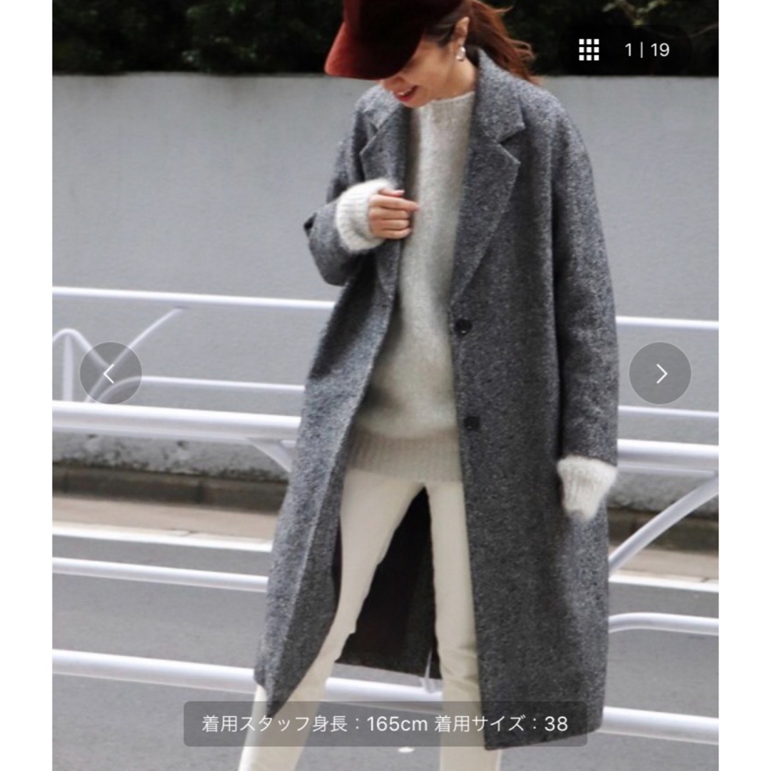 FRAMeWORK - FRAMeWORK チェスターコート ツイードコート グレー 36 美