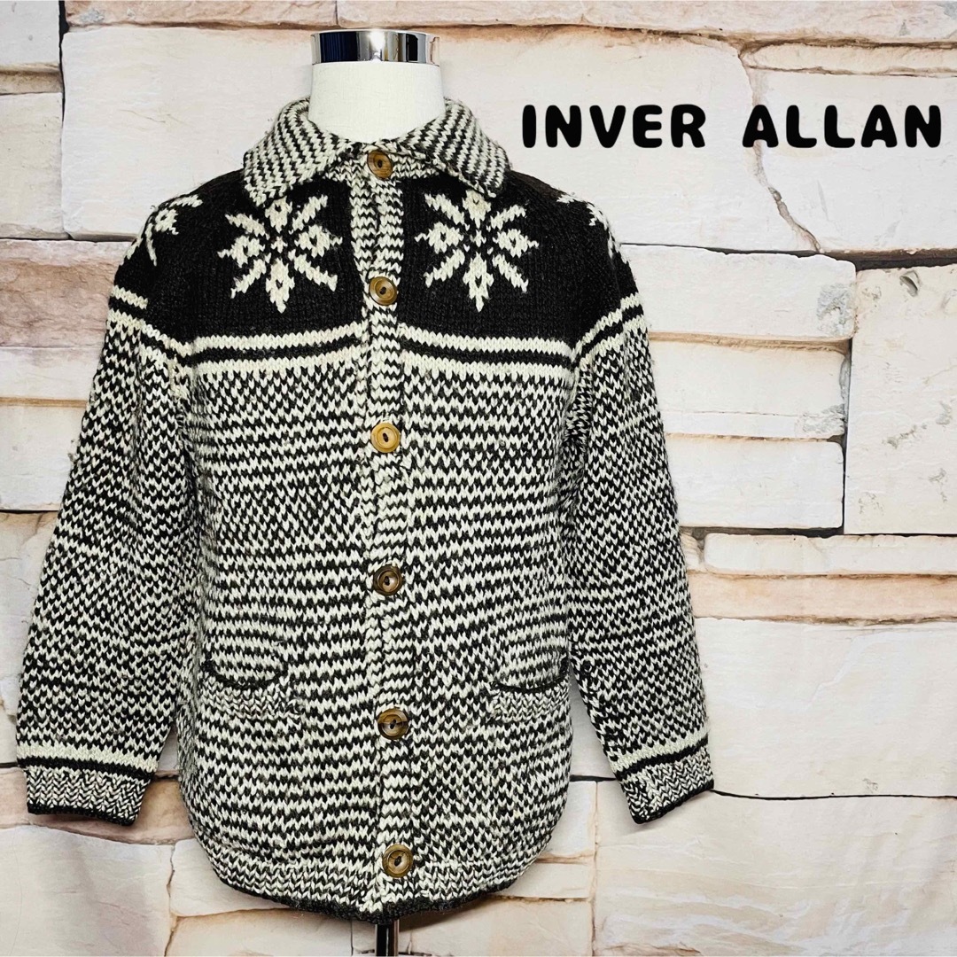 INVERALLAN - インバーアラン ウール カーディガン スノーふれいく柄