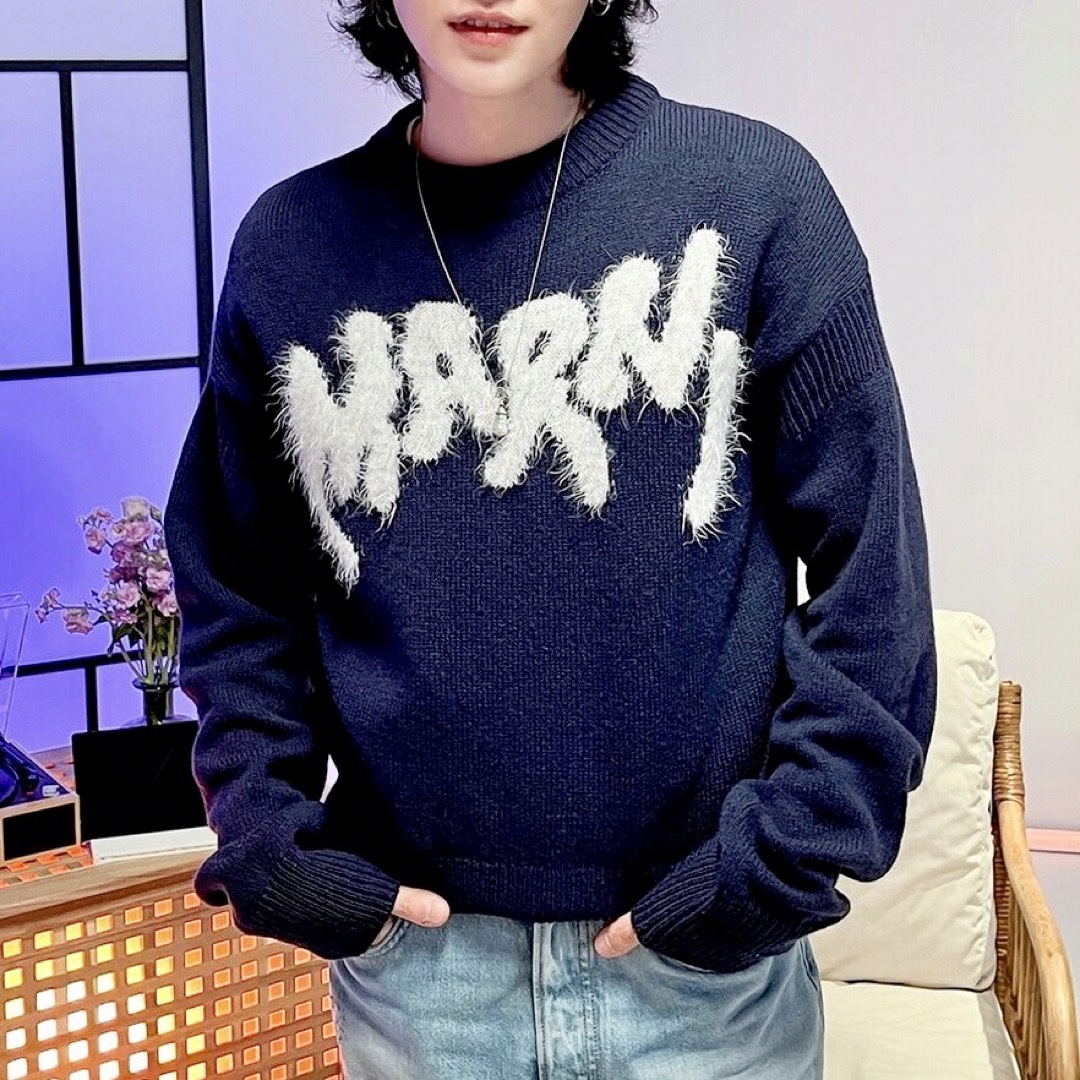 MARNI - MARNI NAVY KNIT ニット SUGA着用の通販 by Ichika's shop