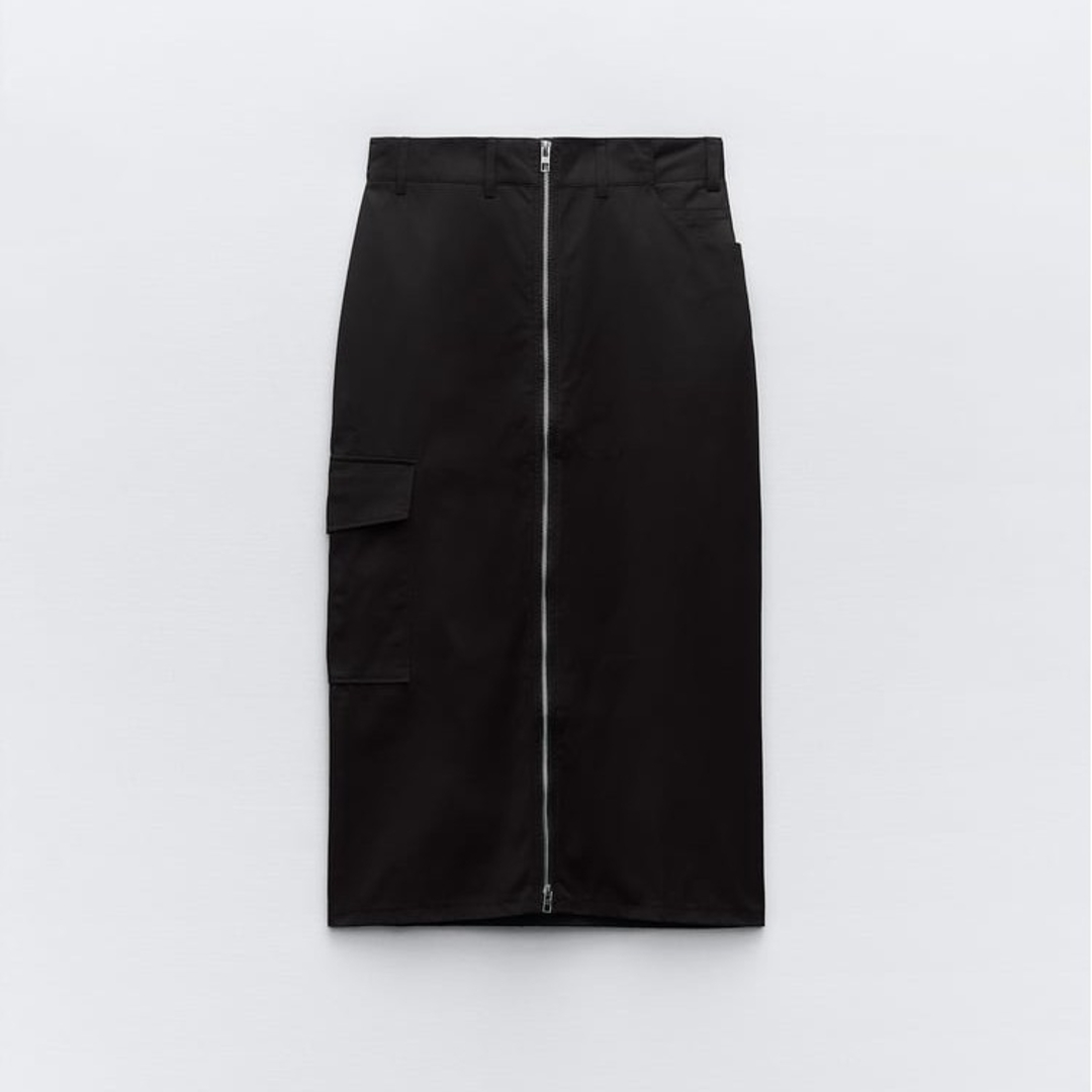 ZARA - ZARA ナイロンスカート ジッパー XSサイズ ブラックの通販 by