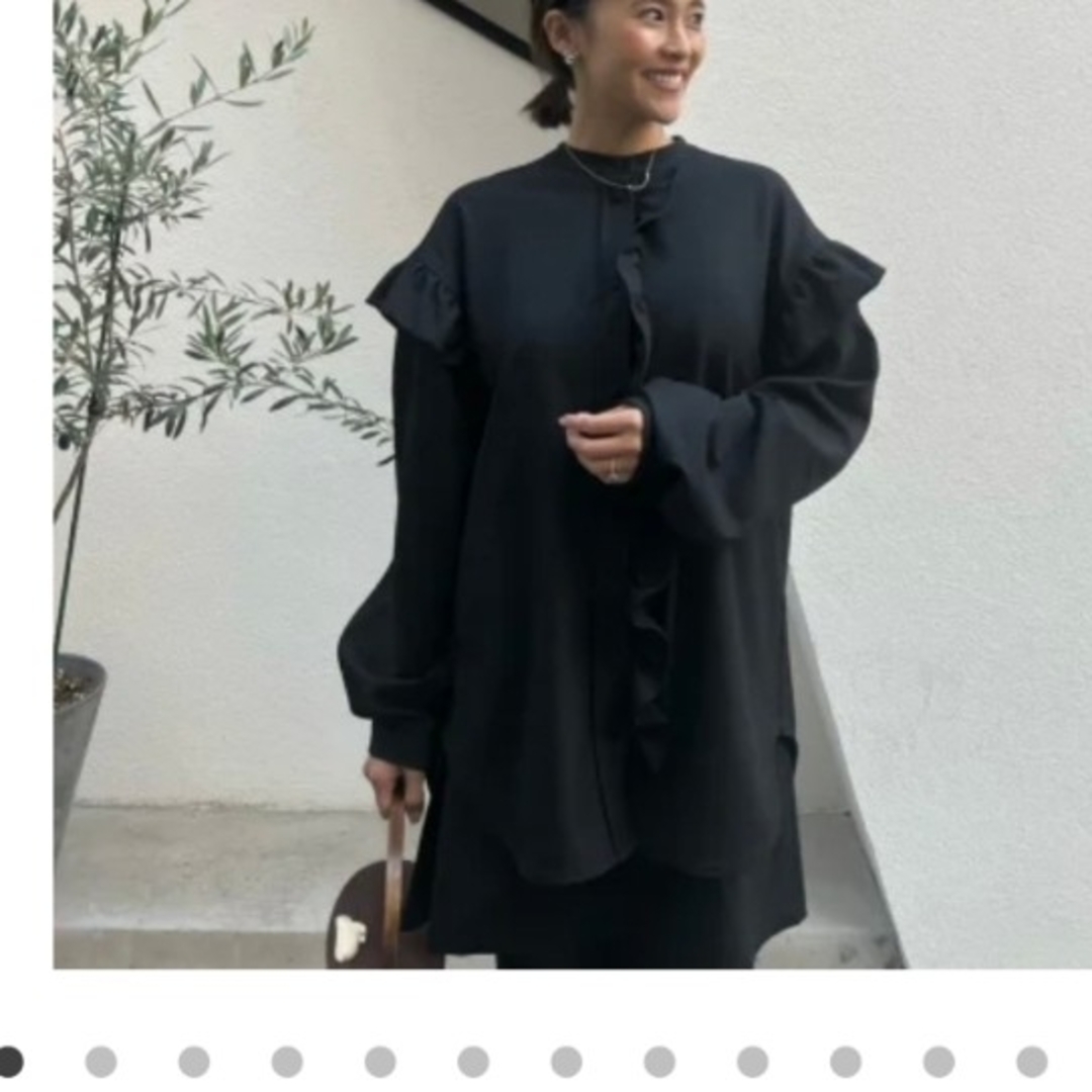 Rosy Monster ウォーミーラッフルチュニック ブラック