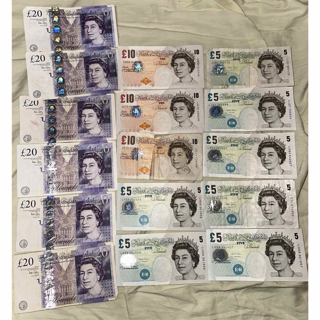 イギリスポンド【旧紙幣】130ポンド 連番あり イギリス ポンド 旧紙幣