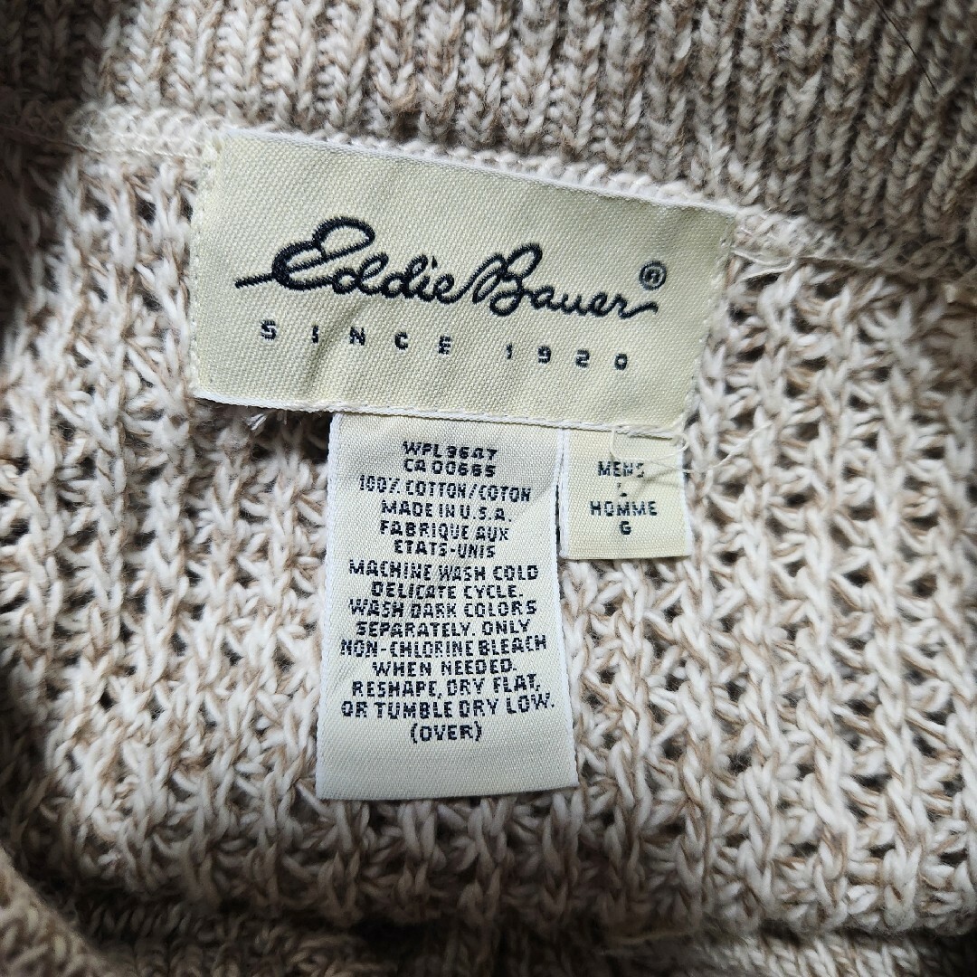 Eddie Bauer - 90s エディーバウアー ヘンリーネック コットンニット