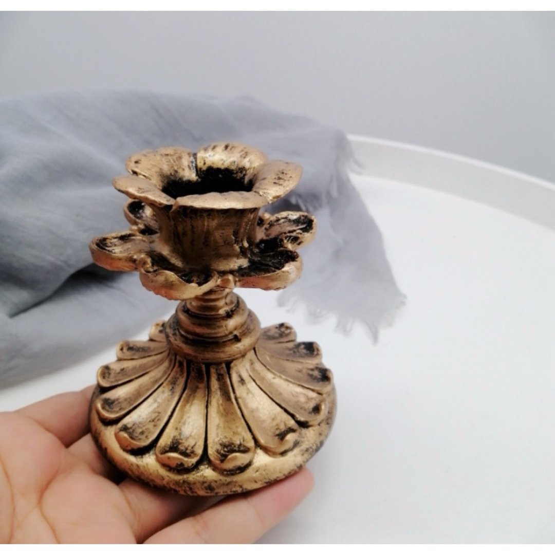 フランスアンティーク真鍮製キャンドルスタンド燭台3灯 フランス