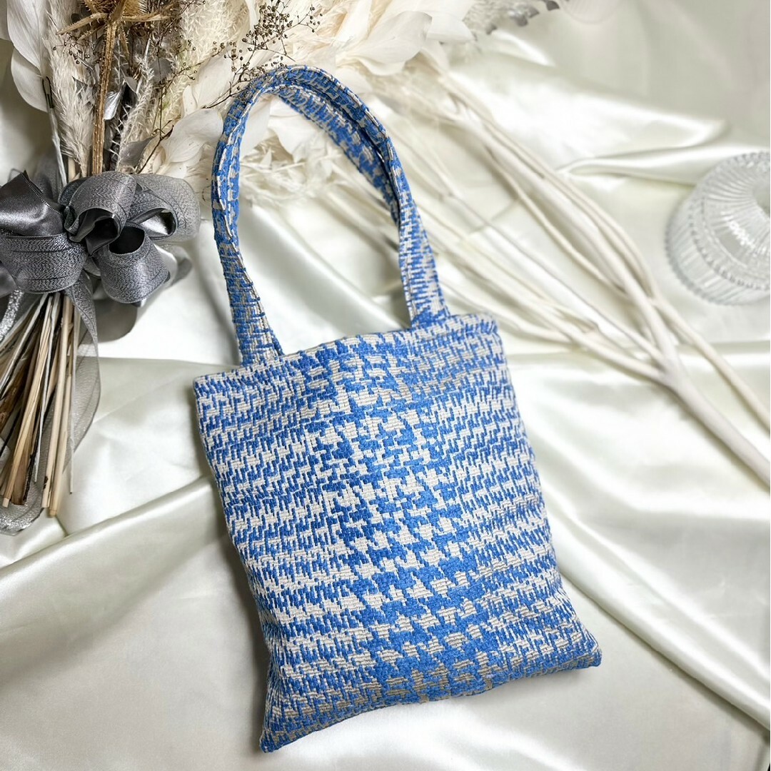 ブルーツイードトートバッグの通販 by morie｜ラクマ