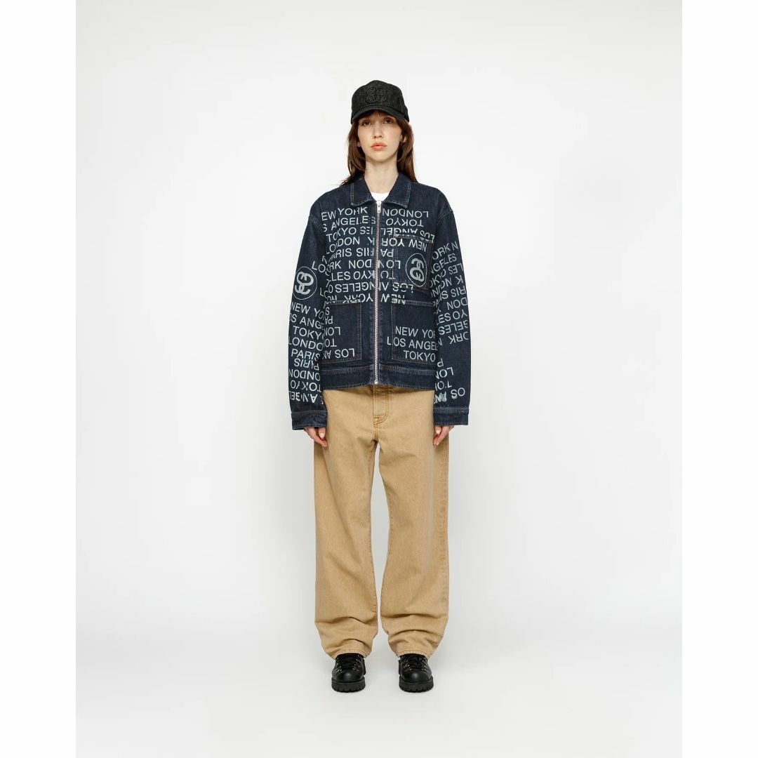 STUSSY - Stussy ZIP WORK JACKET CITY LINK DENIM Lの通販 by ケンタ