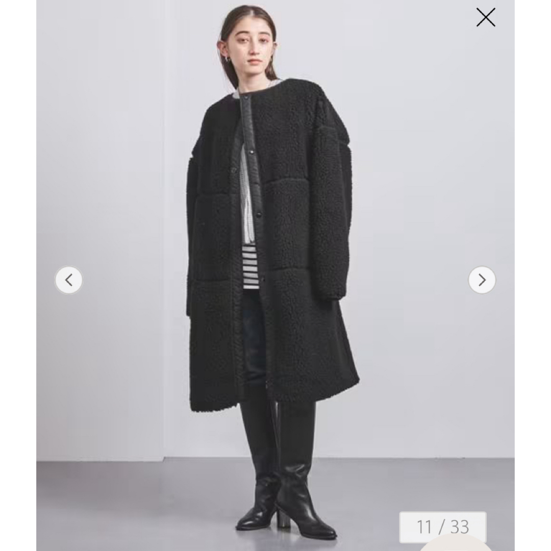 HYKE - 新品 HYKE FAUX SHEARLING COAT サイズ2 ブラック の通販 by