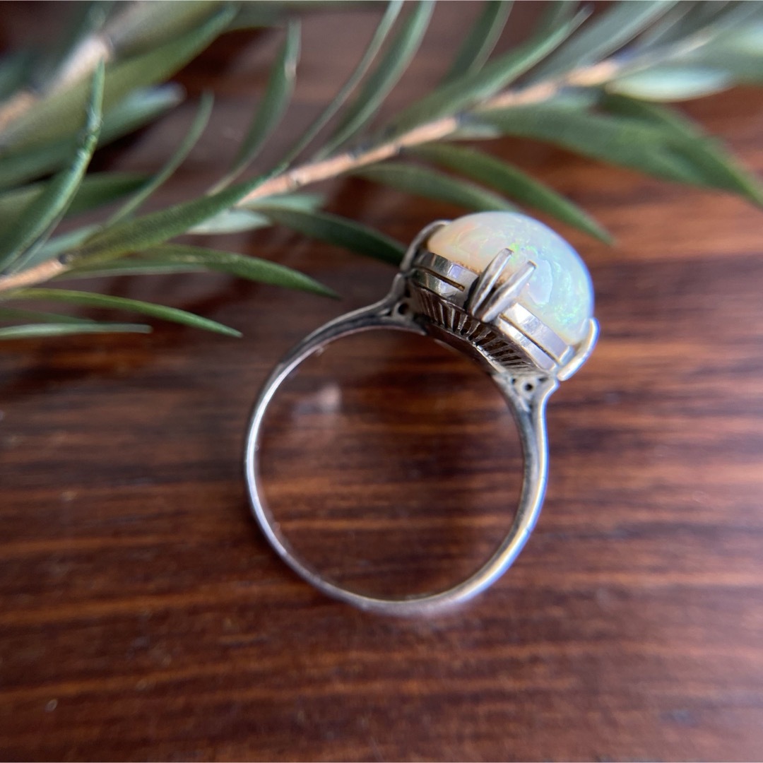 ◎アンティーク☆Pm プラチナ 天然オパールリング ヴィンテージ 【公式
