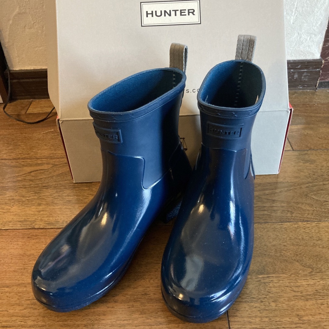 新品箱付きHUNTER レディースレインブーツ24.5cm