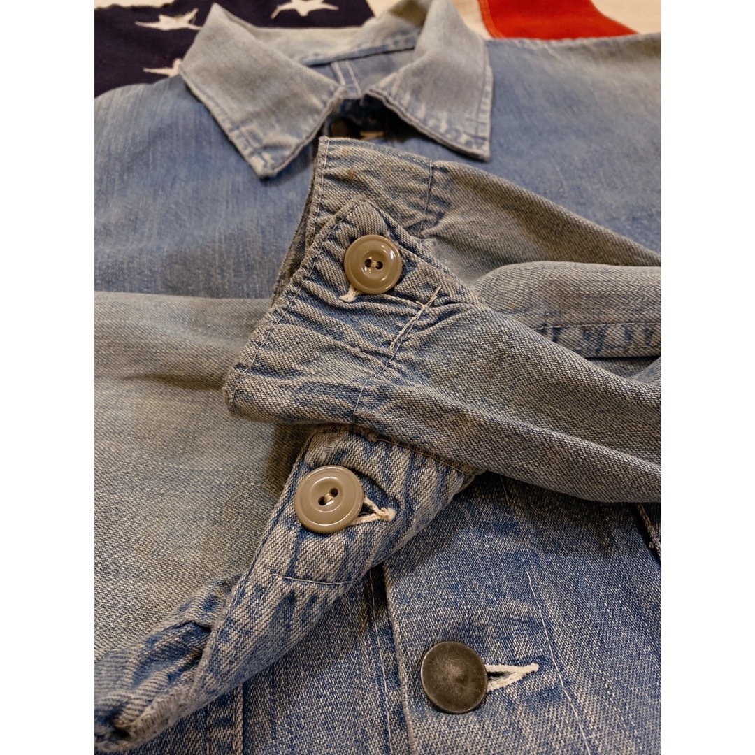 VINTAGE - 超希少!VTG40'sWWII大戦モデルデニムカバーオール尿素ボタン