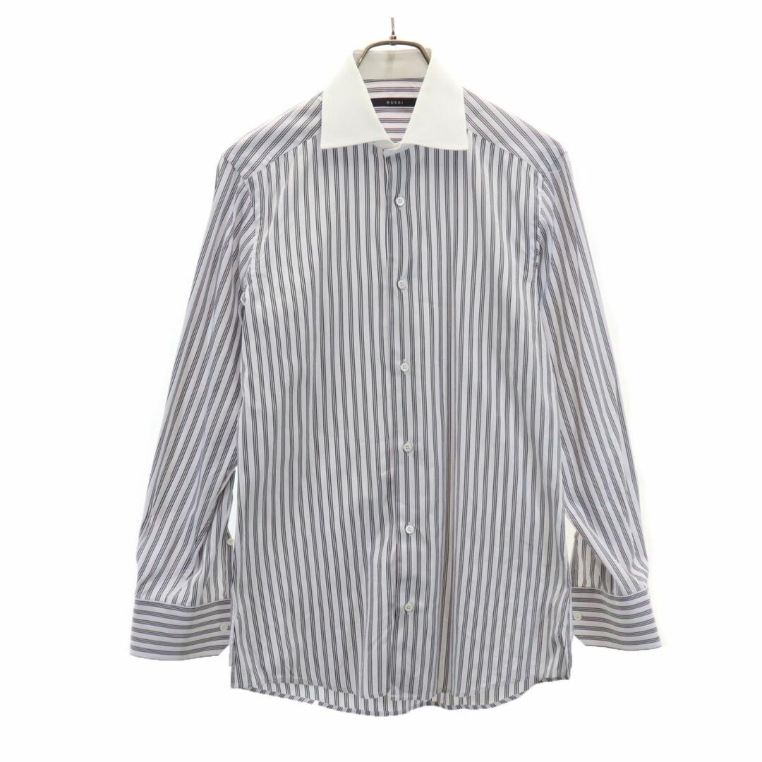 GUCCI - グッチ イタリア製 ストライプ柄 長袖 コットンシャツ 38