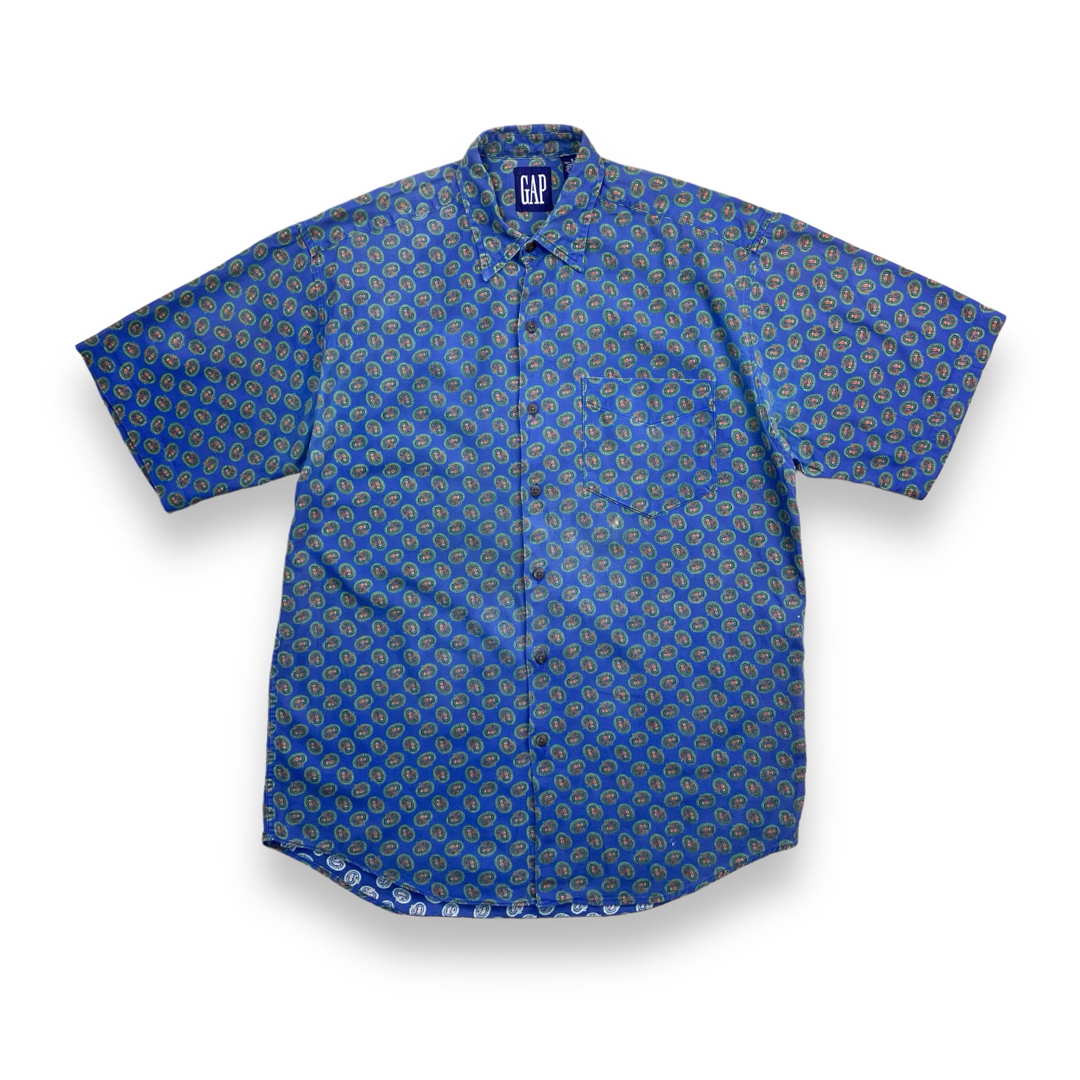 GAP - 90s GAP オールドギャップ 紺タグ 総柄シャツ ペイズリー柄