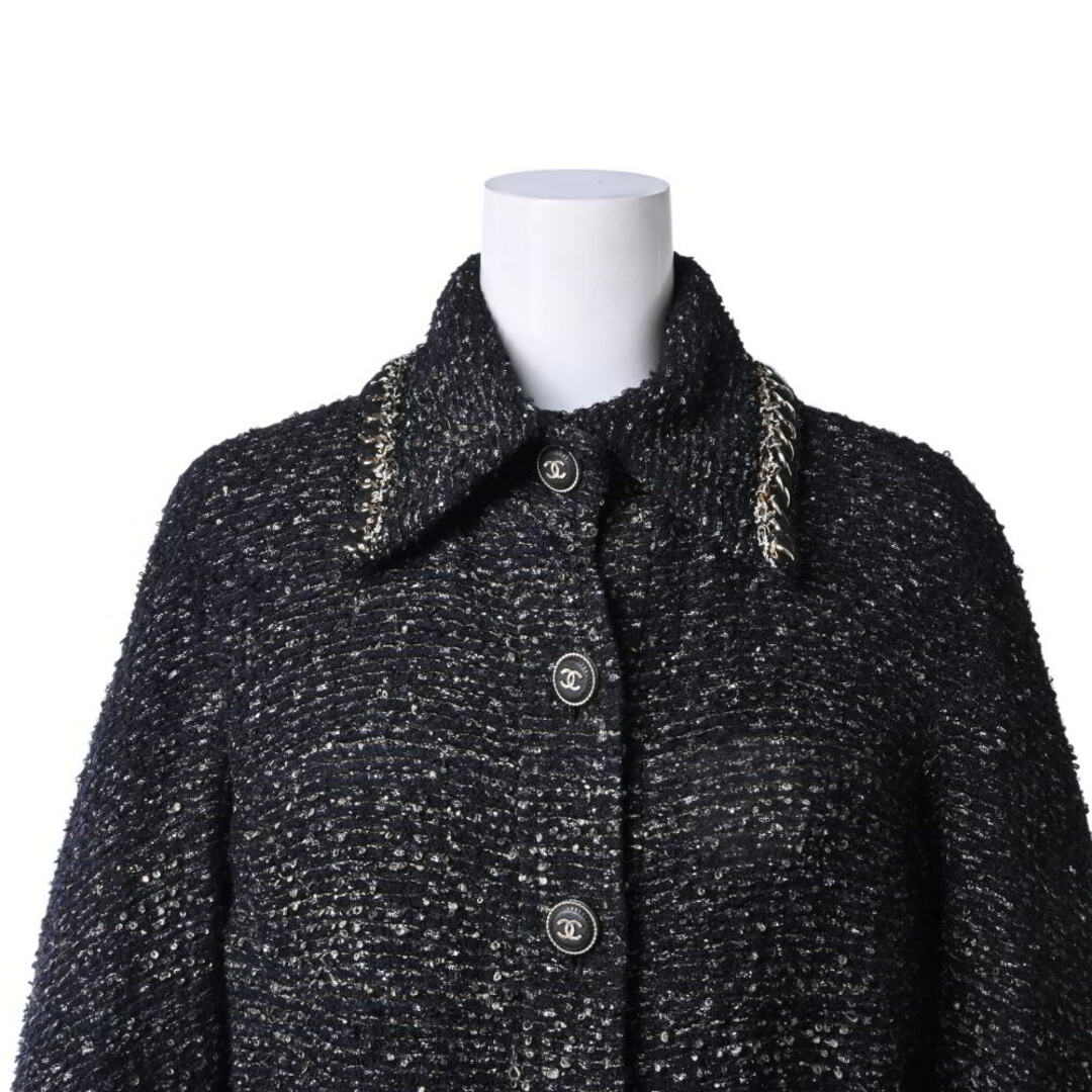 CHANEL - CHANEL 11A ゴールドチェーントリム シルク混 ツイード