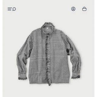 45R 春風インドカディのフリルブラウス 影色ギンガムチェック 【公式通販】