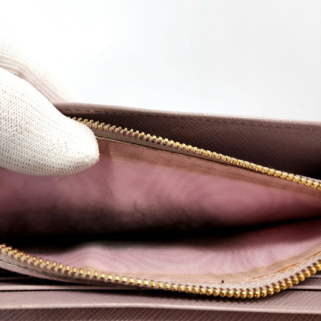 PRADA - PRADA プラダ 長財布 ラウンドファスナー サフィアーノ ピンク