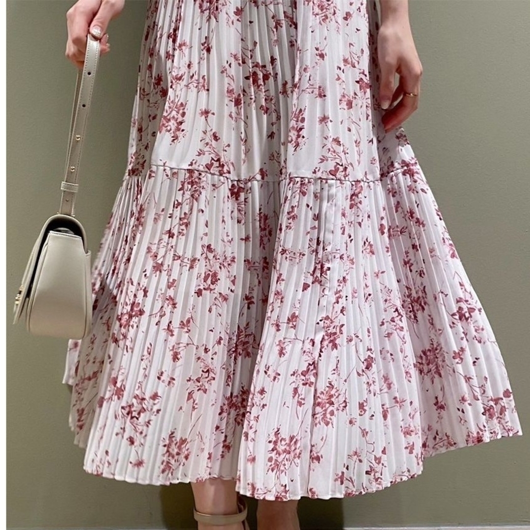 SNIDEL - 新品 SNIDEL フリルプリントワンピース ピンク 0 (S)の通販