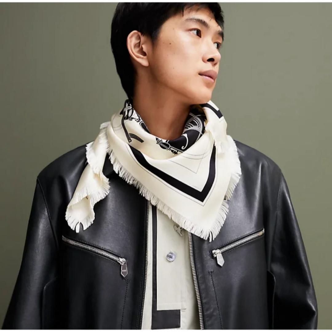 HERMES - 新品未使用 エルメス シルクスカーフ カレH80 フリンジ