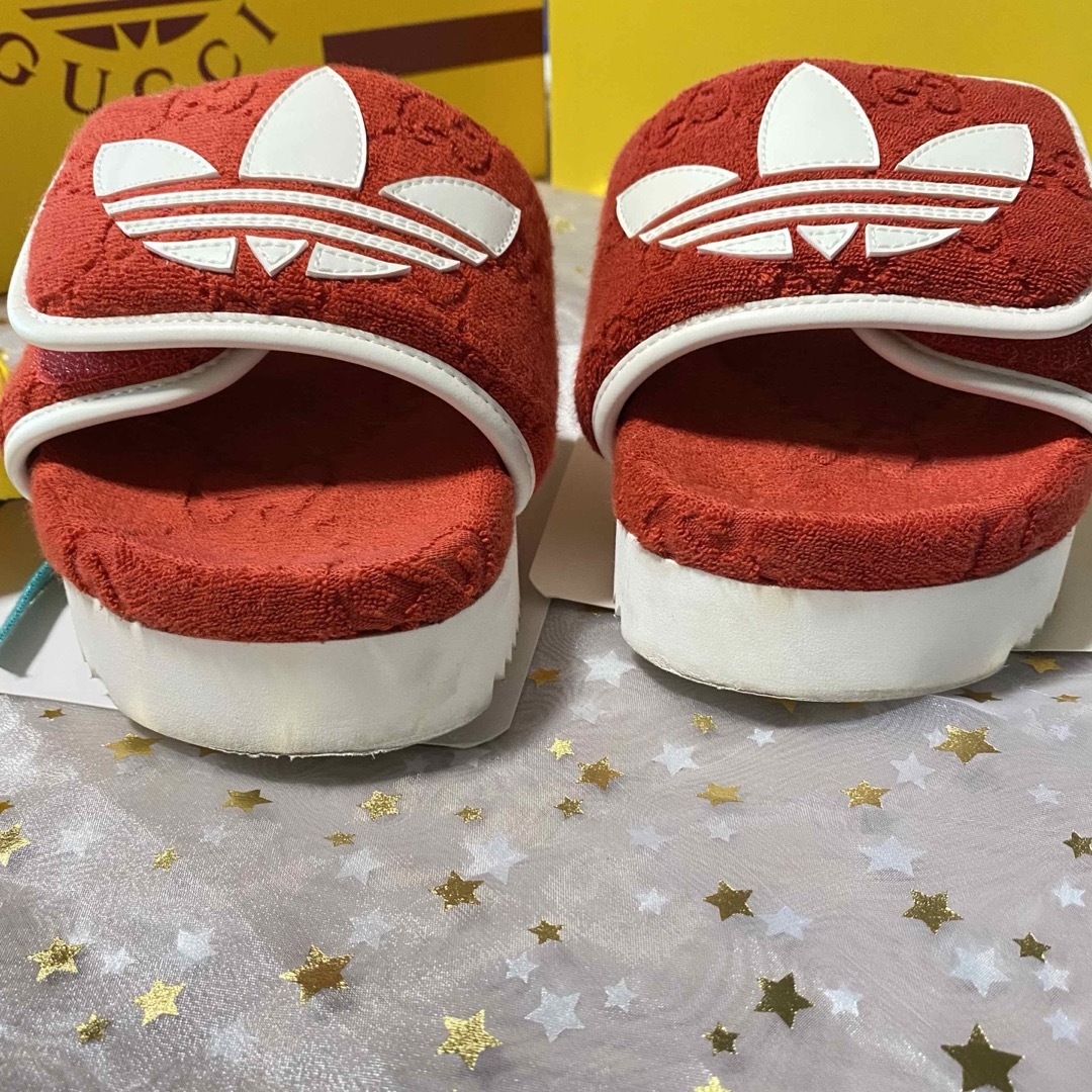 GUCCI - GUCCI adidasアディダス グッチ プラットフォームサンダル 赤