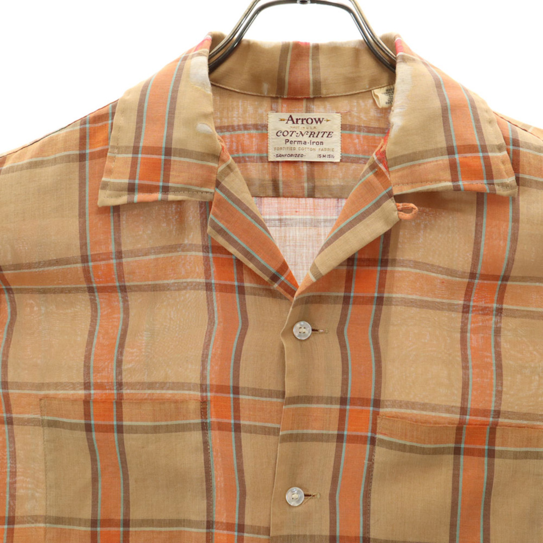 ARROW - アロー 60s USA製 ヴィンテージ 開襟 チェック柄 長袖