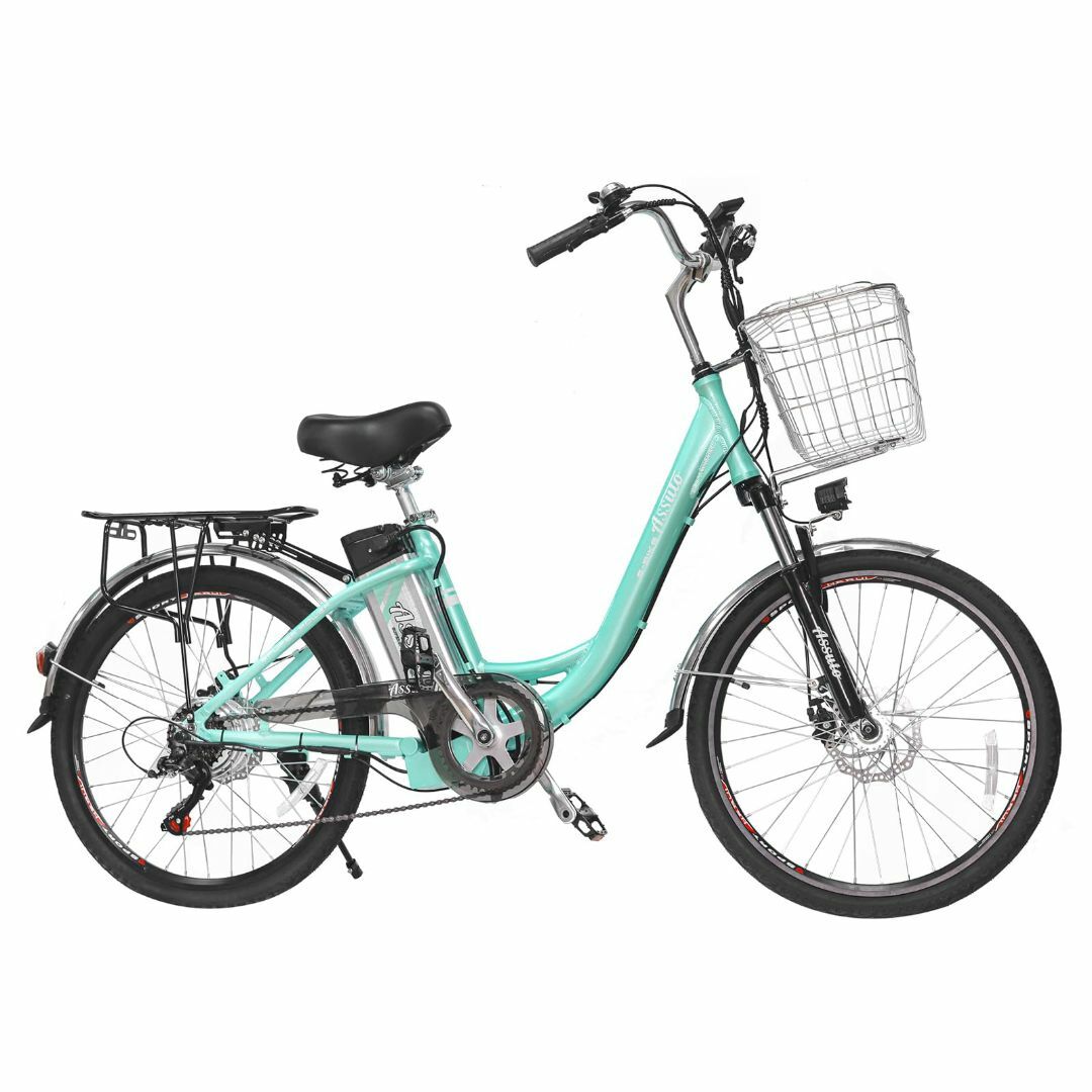 人気商品】Assuto電動アシスト自転車 24インチ 6段変速 5段階アシスト