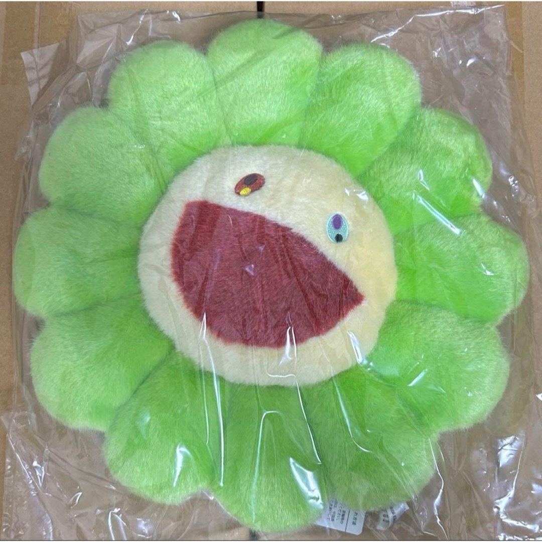 新品 村上隆 お花 クッション 30cm グリーン フラワー カイカイキキ