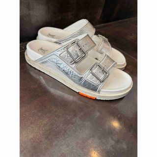 ルイヴィトンレザー ミュール スライドサンダル シルバー 9