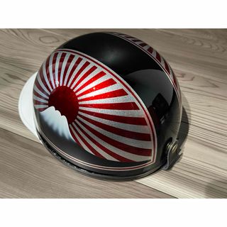 特殊 富士日章 コルク半 ヘルメット 赤黒シルバーラメの通販 by paint