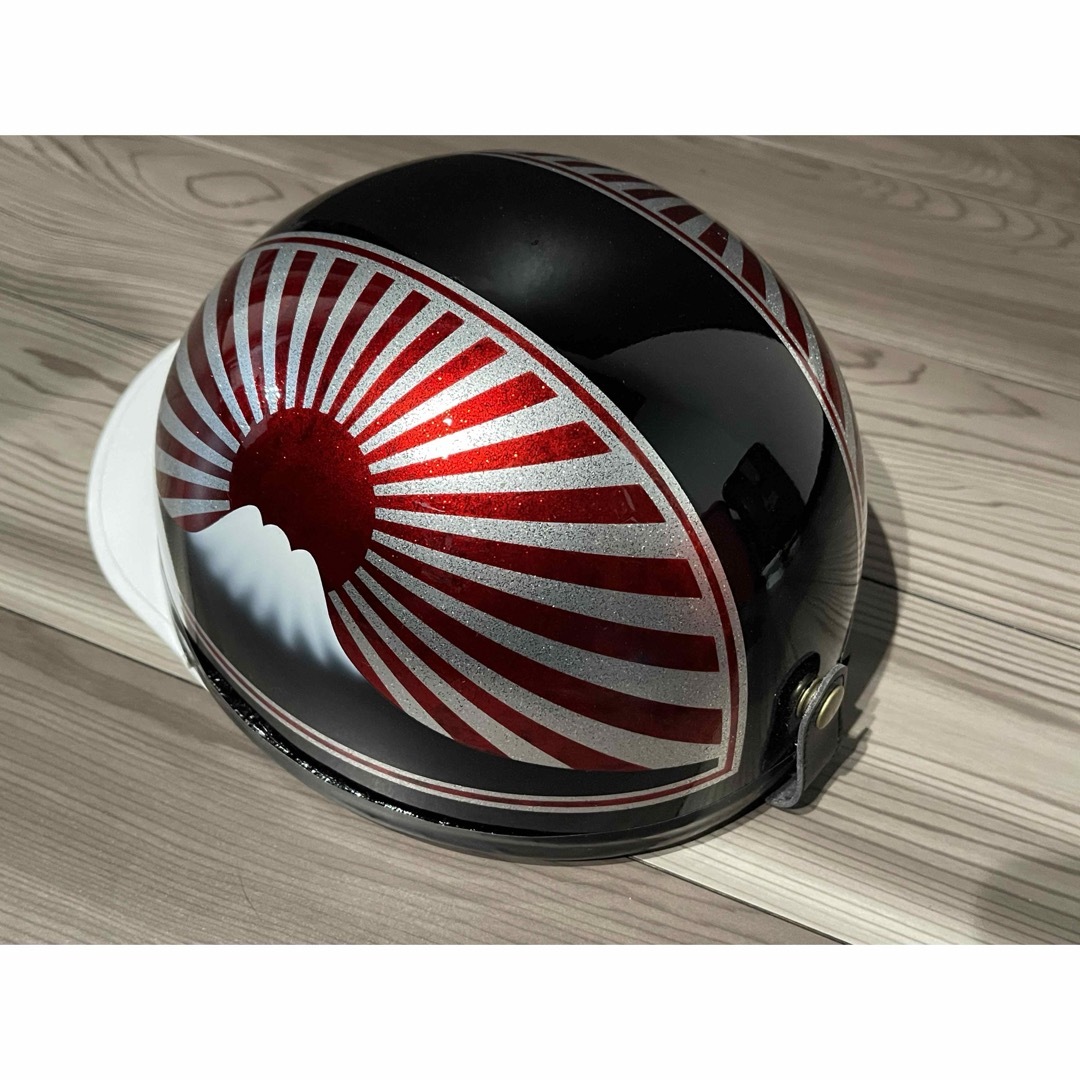 特殊 富士日章 コルク半 ヘルメット 赤黒シルバーラメの通販 by paint