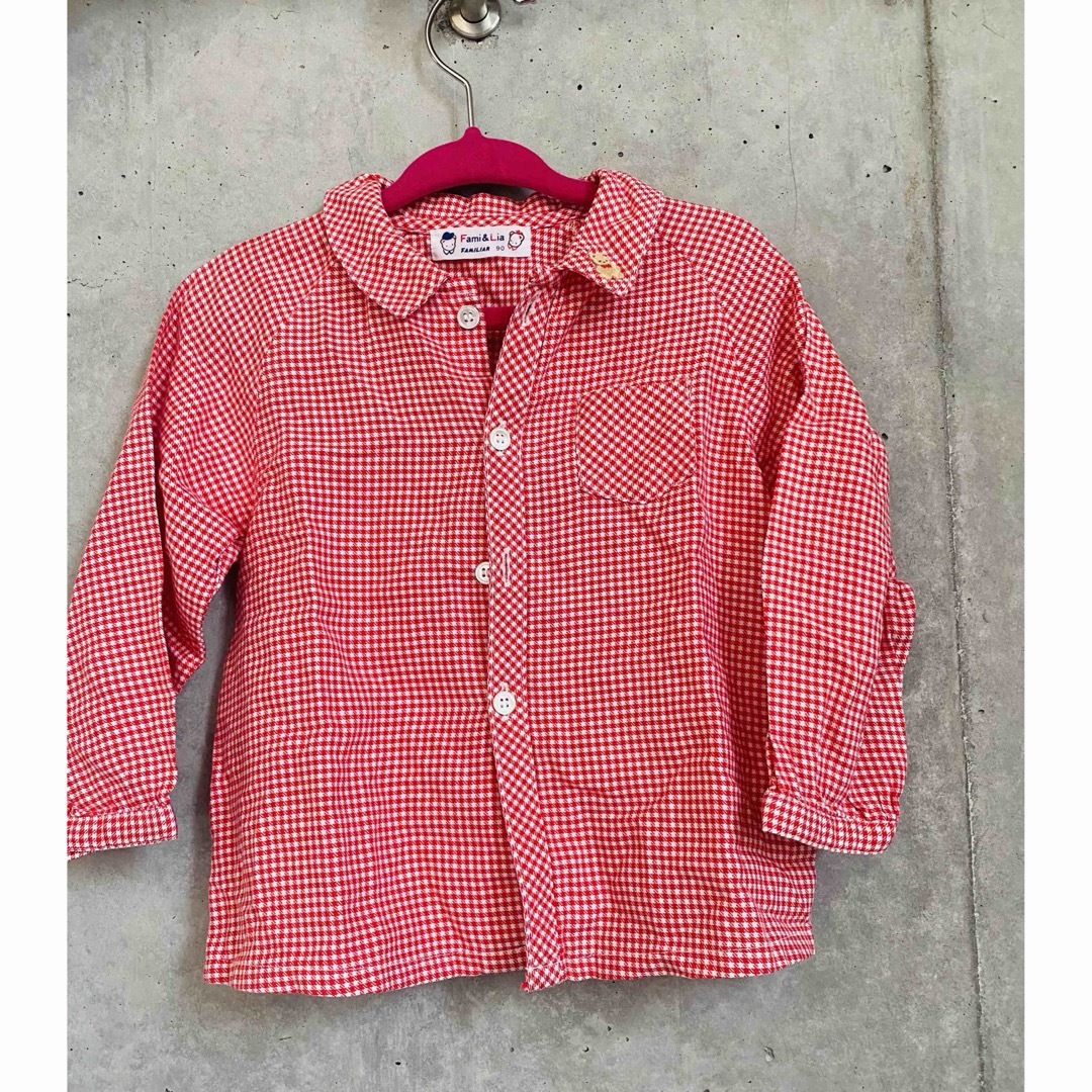 familiar - 🉐送料無料🉐キッズ 女の子 ファミリア 長袖 シャツ 赤