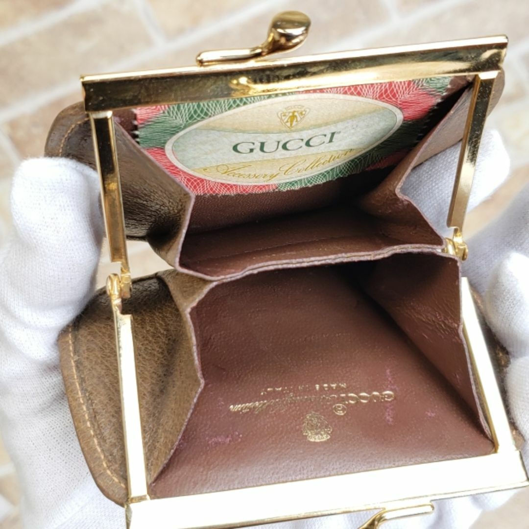 GUCCI - 訳有未使用 オールドグッチ ☆GG柄 PVC がま口 コインケース