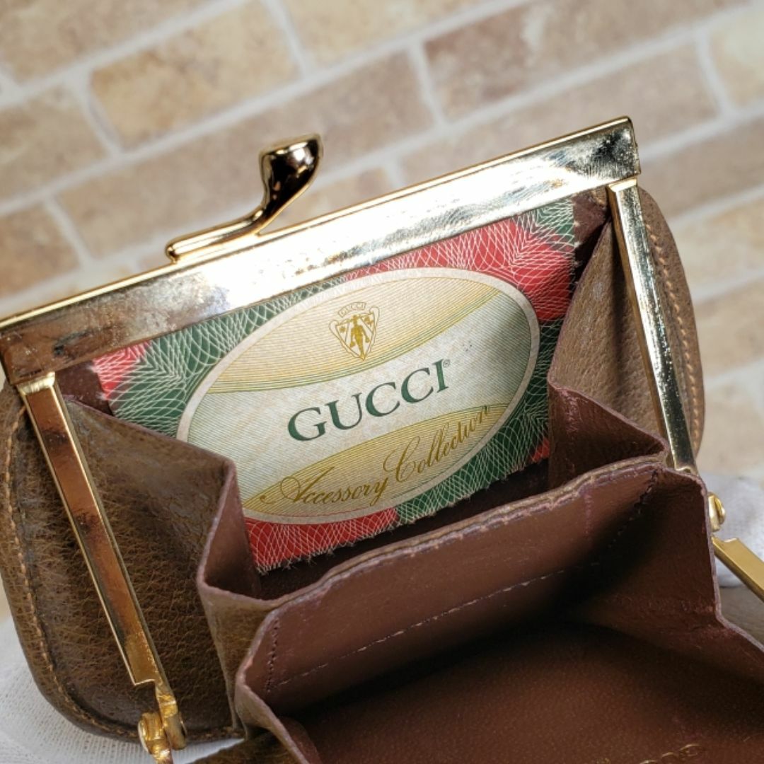GUCCI - 訳有未使用 オールドグッチ ☆GG柄 PVC がま口 コインケース