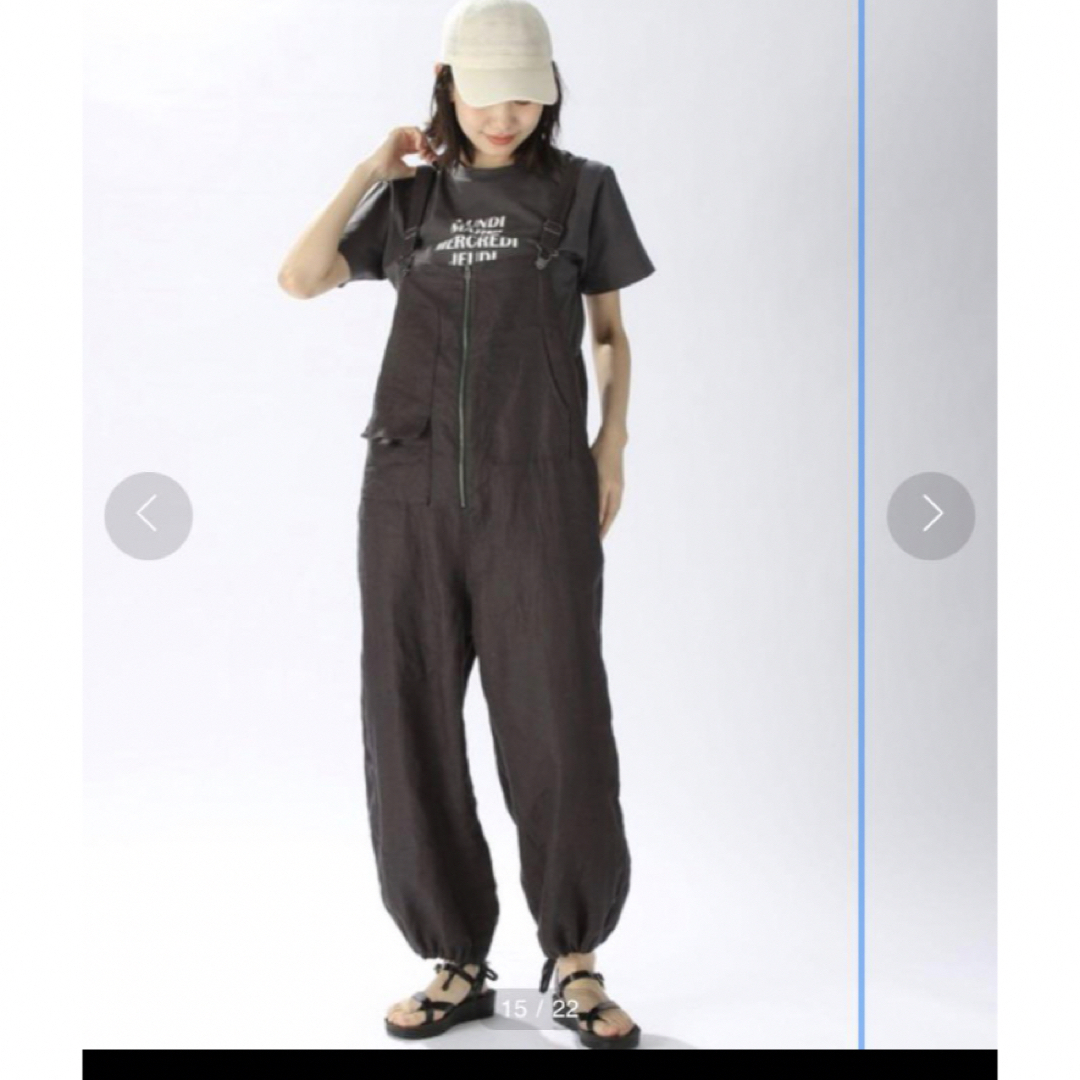 niko and - ニコアンド リネン サロペット Lの通販 by ハナ's shop