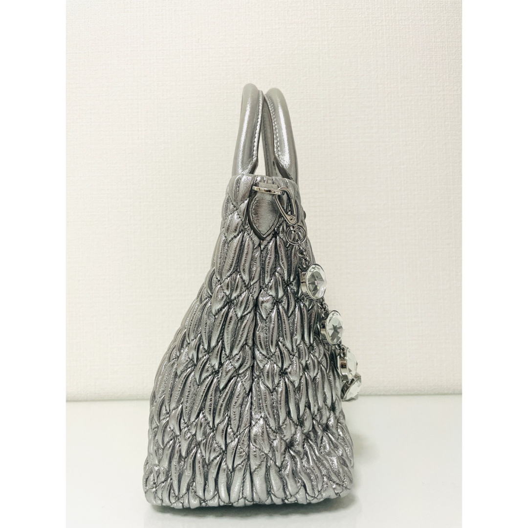 MIU MIU - miumiuシルバークリスタルビジューショルダーハンドバッグ