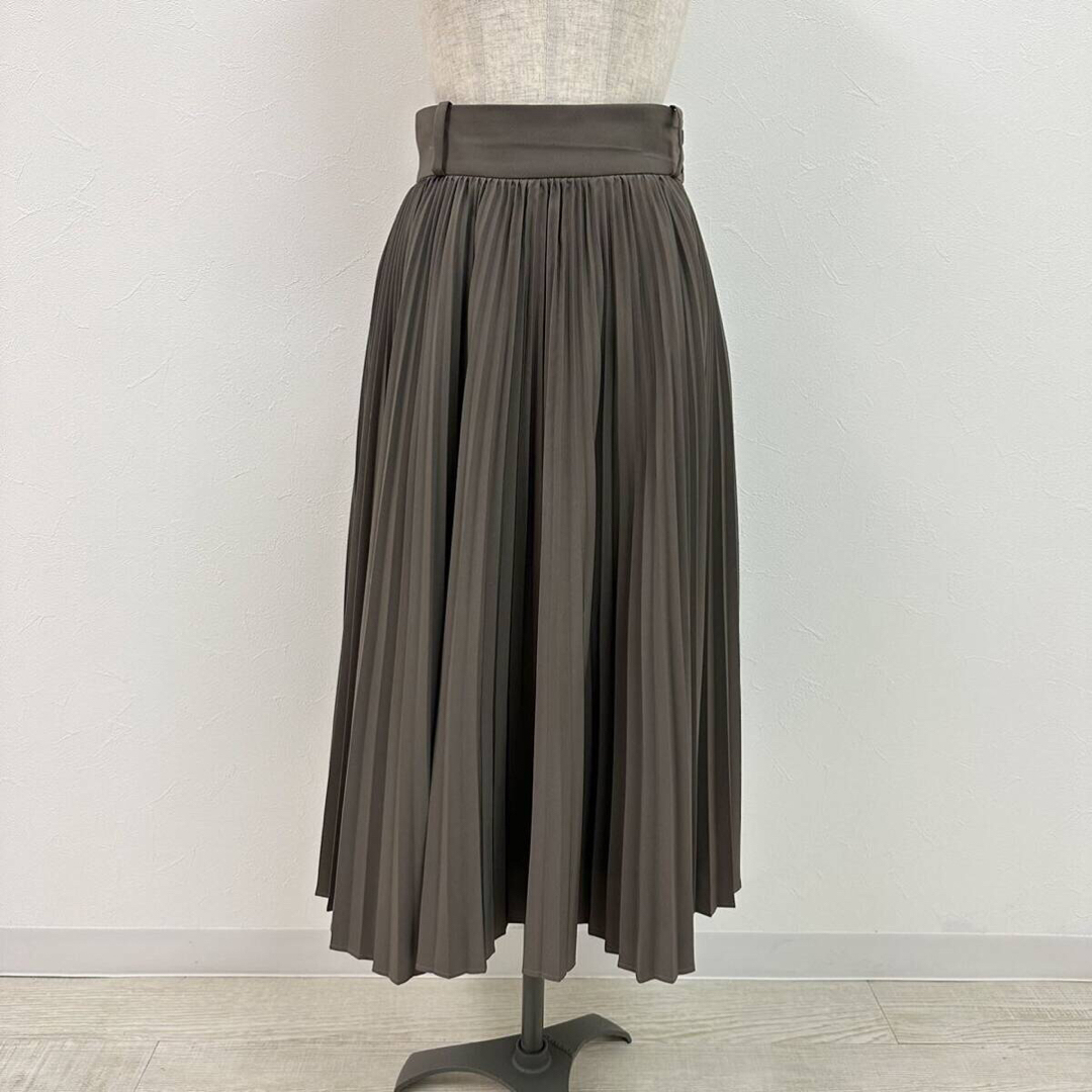 HYKE - 定番 HYKE ポリエステル タフタ プリーツ スカート ブラウン