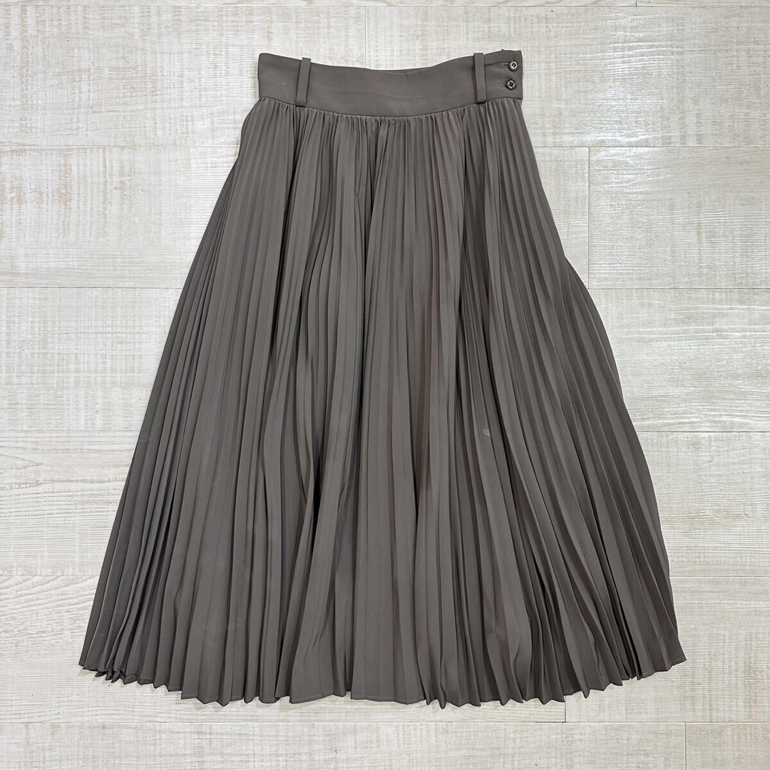 HYKE - 定番 HYKE ポリエステル タフタ プリーツ スカート ブラウン