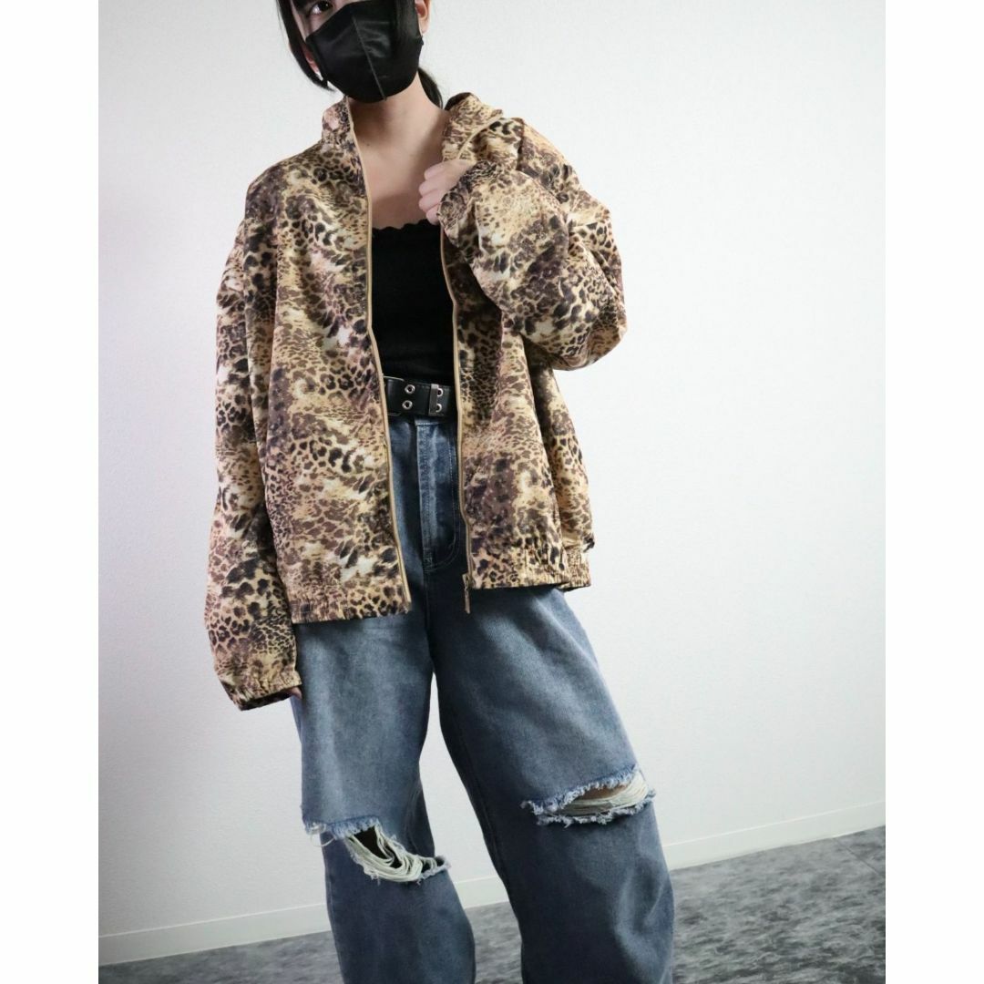 VINTAGE - 80s 90s レオパード 豹柄 ヒョウ柄 ジップアップ ブルゾン