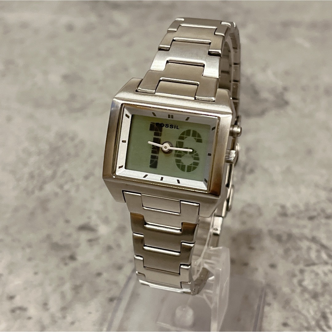 FOSSIL - 希少 美品 Fossil big tic スクエア ビンテージ 腕時計 稼働