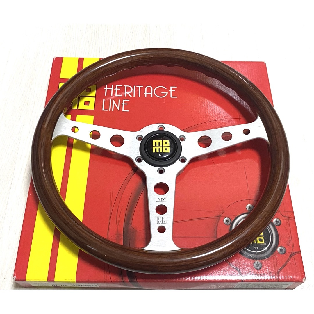 MOMO ウッド ステアリング INDY モモ ITALY07-96ボス付き MOMO ウッド