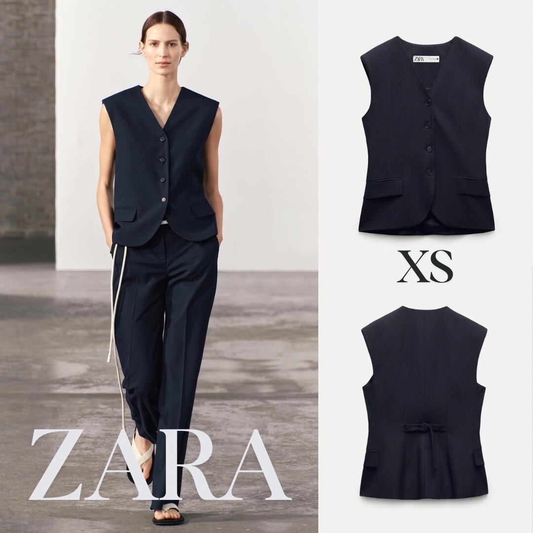 ZARA - ZARA ザラ ZW COLLECTION ピンストライプベスト XSの通販 by