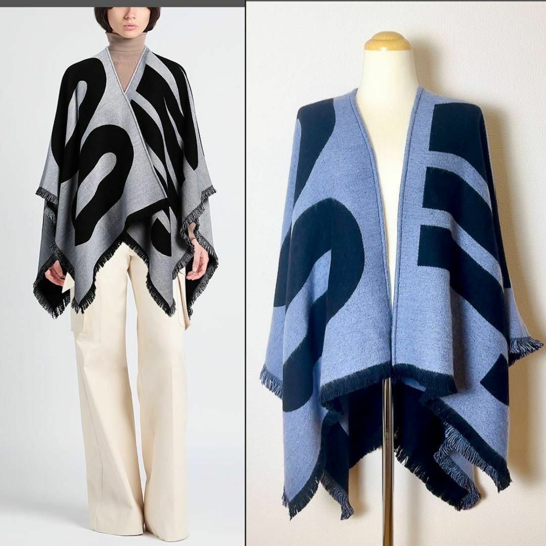 JIMMY CHOO - 21年モデル JIMMY CHOO ウーブンニット ウール ポンチョ