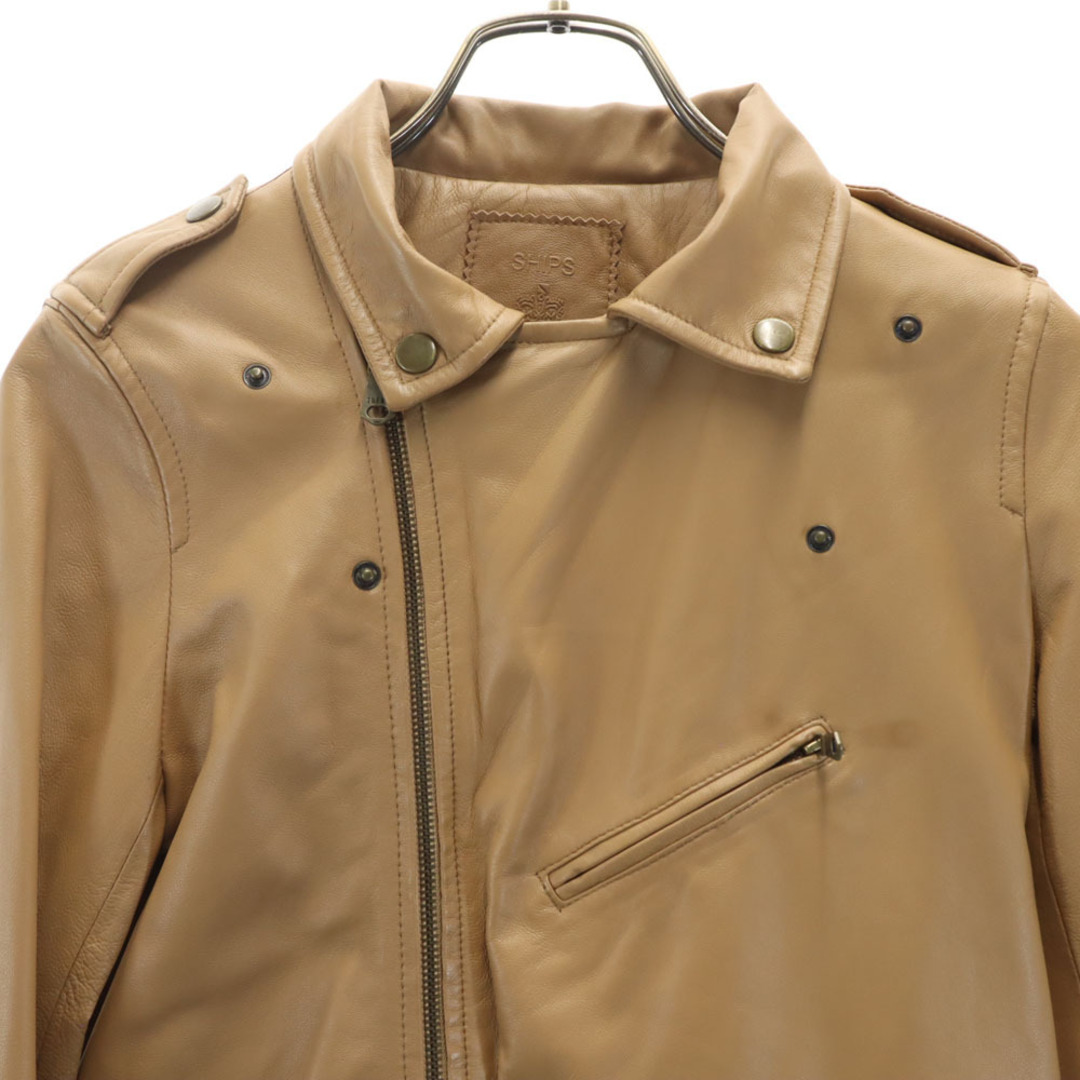 SHIPS - シップス 羊革 レザー ダブルライダースジャケット 36