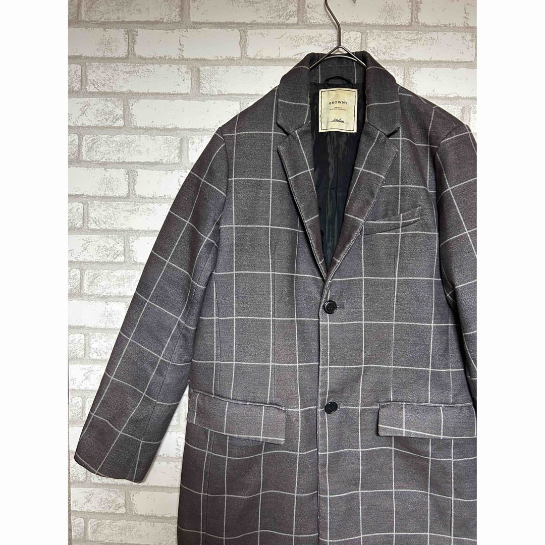 BROWNY - BROWNYブラウニーチェスターコート グレー系 チェック柄