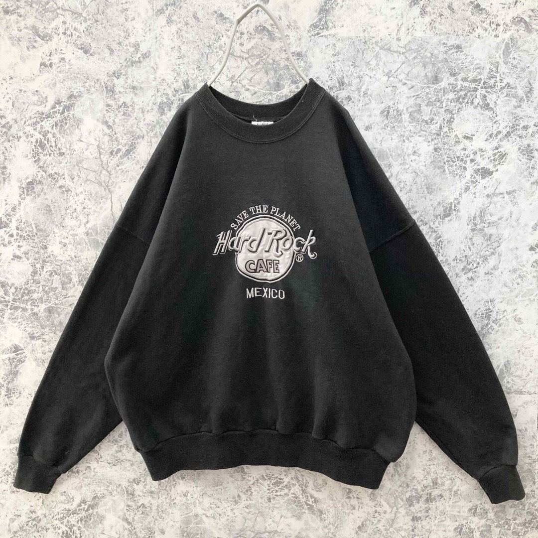 90s Hard Rock ハードロックカフェ スウェット ロゴ刺繍 XL - メルカリ