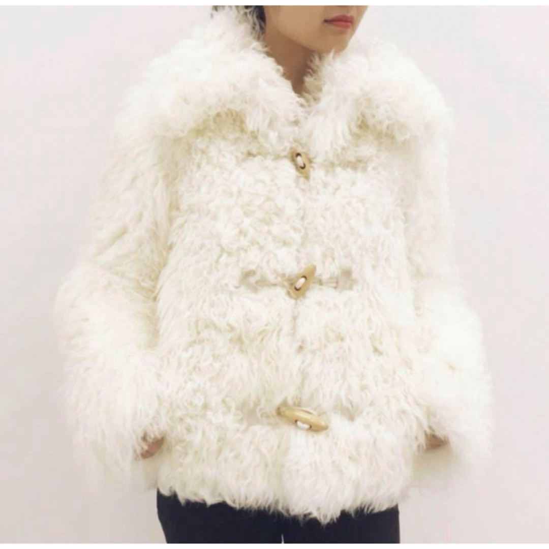 ファーコート EDIT.FOR.LULU ラムファーコート 毛皮 白 edit for lulu