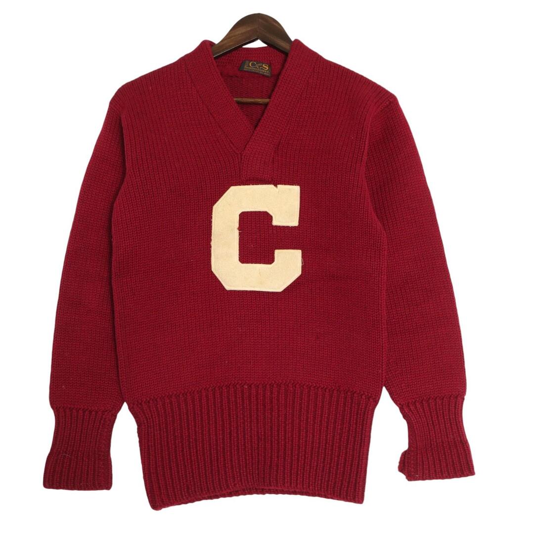 50年代 CandS レタードニット ウールセーター ヴィンテージ ワイン