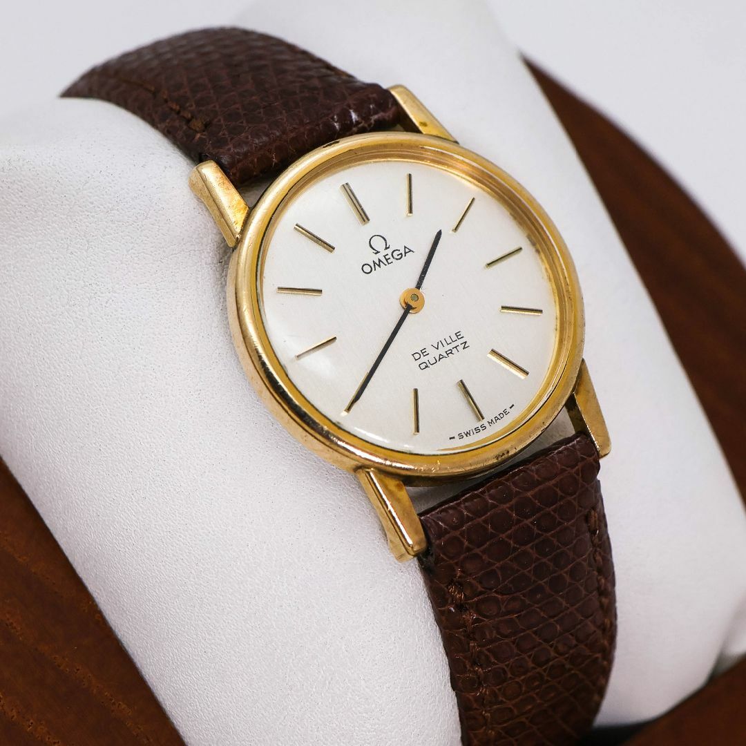 稼働 OMEGA DE VILLE 腕時計 プッシュ式リューズ ゴールド1842 稼働