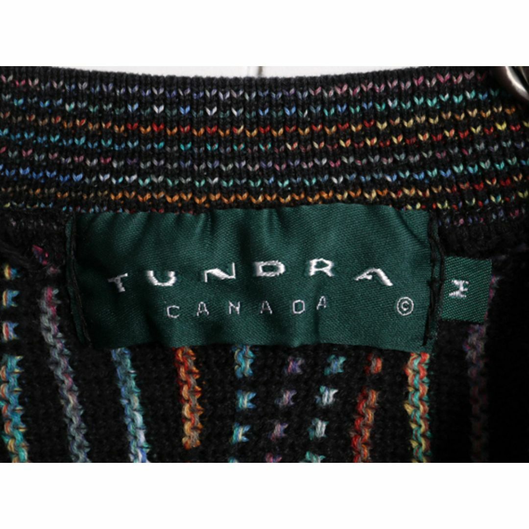 90s カナダ製 TUNDRA 3D 立体編み コットン ニット セーター メンズ M